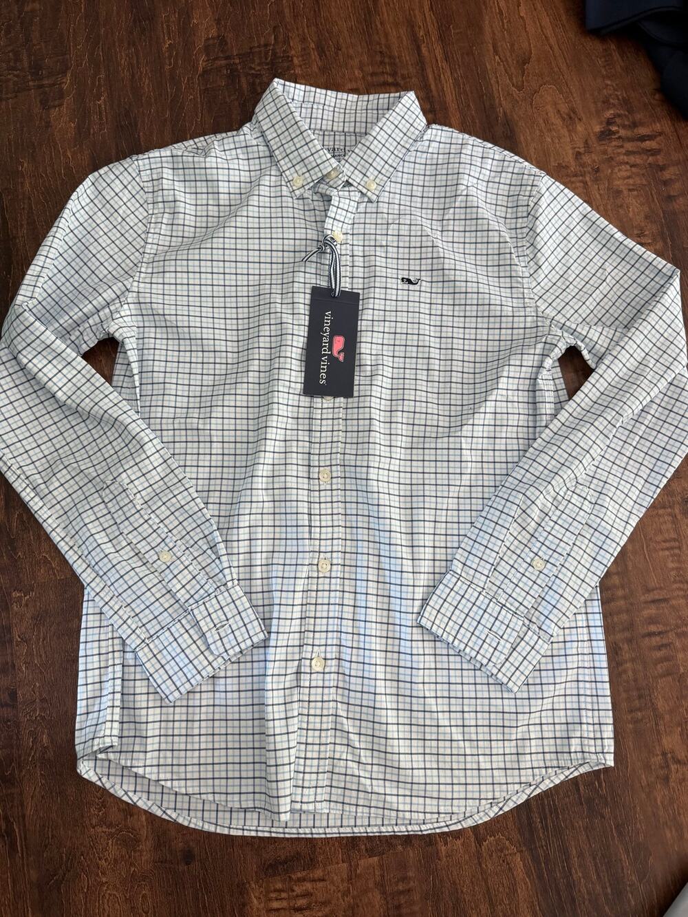 Vineyard Vines Wauwinet Tattersall Performance polo NEW medium 12-14